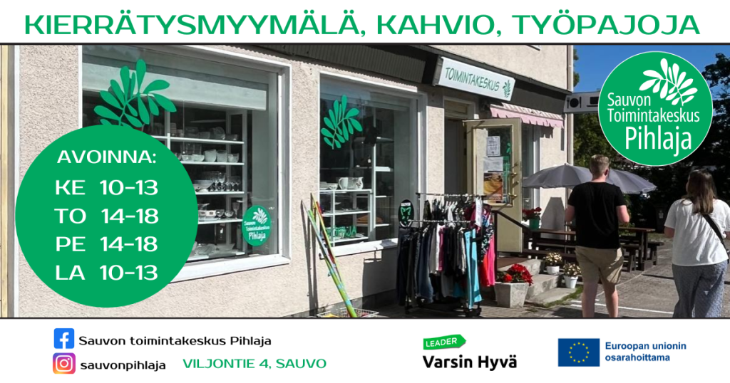 Kuvassa Sauvon toimintakeskus Pihlajan mainos.